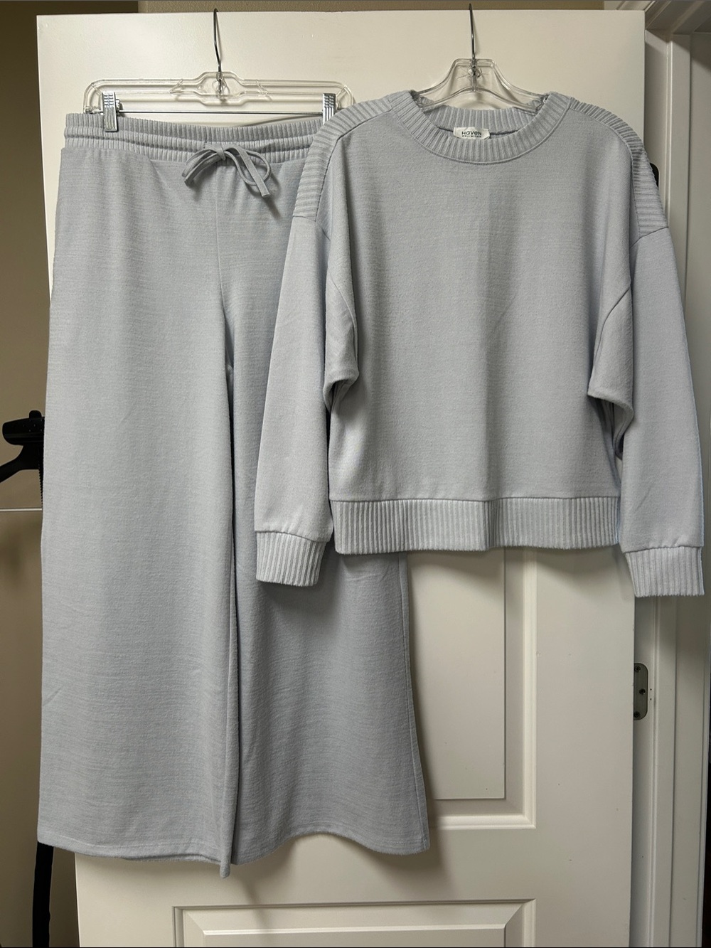 Haven Well Within Sweater Knit Wide Leg Pants & Crewneck Pullover Set